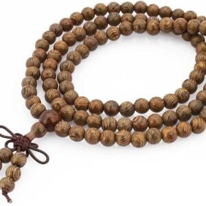 Fiinzto Brown Wooden Wrist Mala