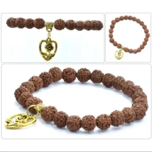 Fiinzto Rudraksha & Metal Charm Mala